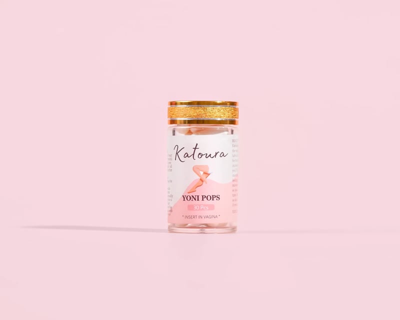 Katoura Youthful Yoni Pops probiotic suppositories packaging.