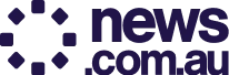 Logo of news.com.au with a circular dot pattern.