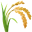 A blurry, pixelated image of a stalk of grain with green leaves against a white background.