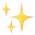 An emoji of three yellow, four-pointed sparkling stars of varying sizes.
