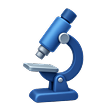 Blue microscope emoji on a transparent background.