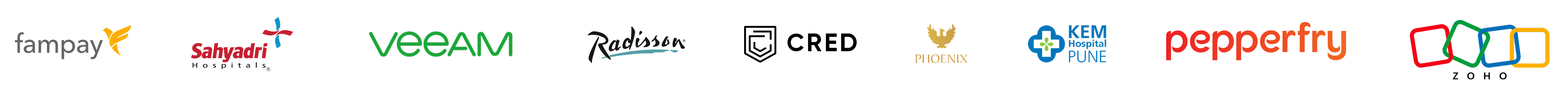 Collage of various company logos on a black background.