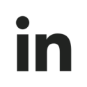 LinkedIn logo in black and white.