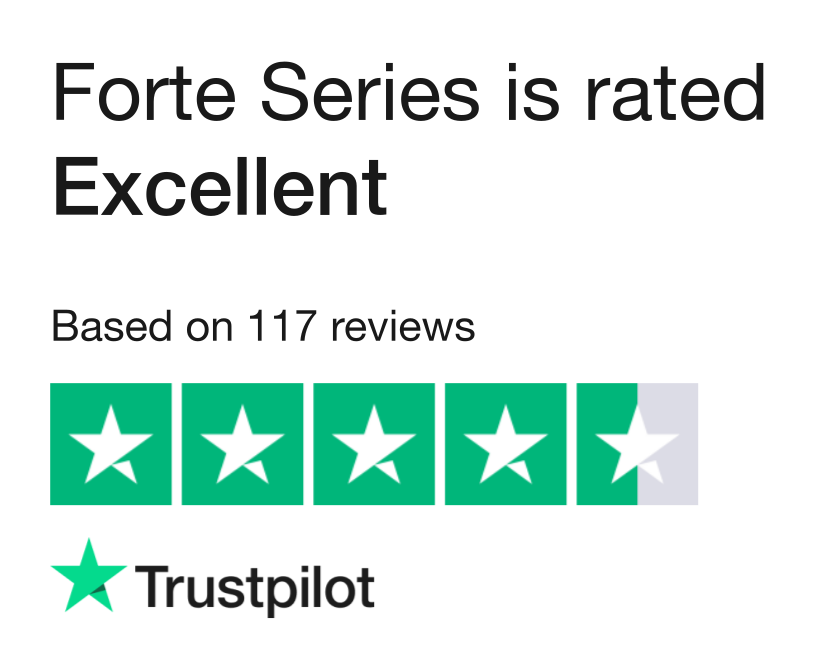 Trustpilot rating for Forte Series, 4.5 stars from 117 reviews.