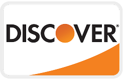 The Discover card logo, featuring the word 'DISCOVER' with an orange circle for the letter 'O'.