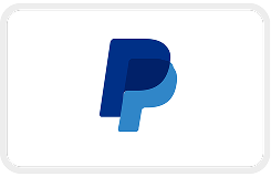 The PayPal logo, a double P in shades of blue, on a white card-like background.