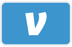 The Venmo logo, which is a white stylized letter V inside a blue rounded rectangle.