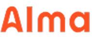 The word Alma in a bold, orange, sans-serif font.