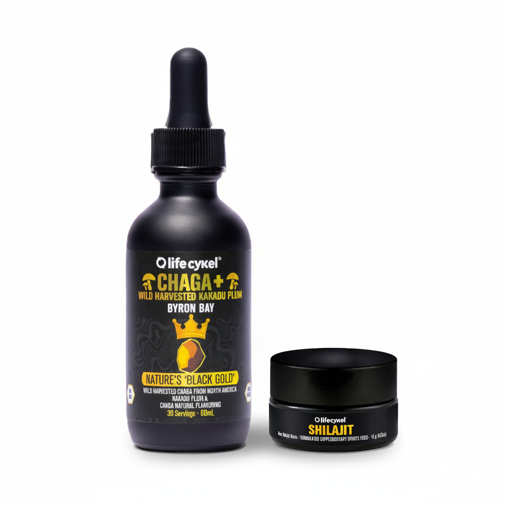 Two black containers with yellow text and crown logo on them.