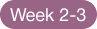 A purple, pill-shaped button with the text 'Week 2-3' in white.