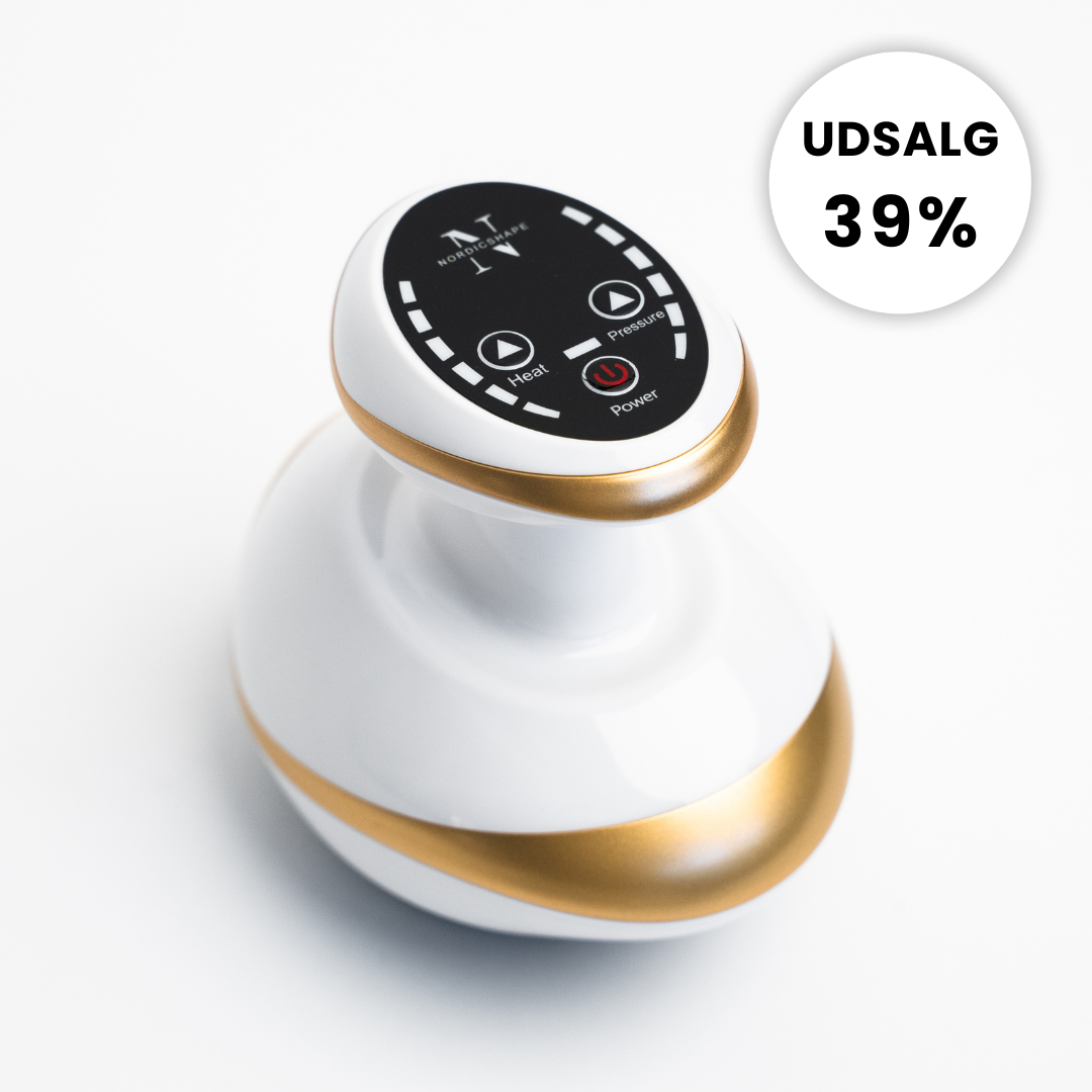 White and gold electronic device with control buttons, 'UDSALG 39%' text at top-right.