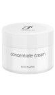 White jar labeled 'concentrate cream' with a logo on top.