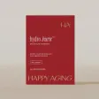 Red product packaging with white text, labeled 'Happy Aging'.