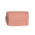A low-resolution pixelated pink rectangle on a black background with red and white artifacts.