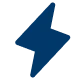 Blue lightning bolt icon on a white background.