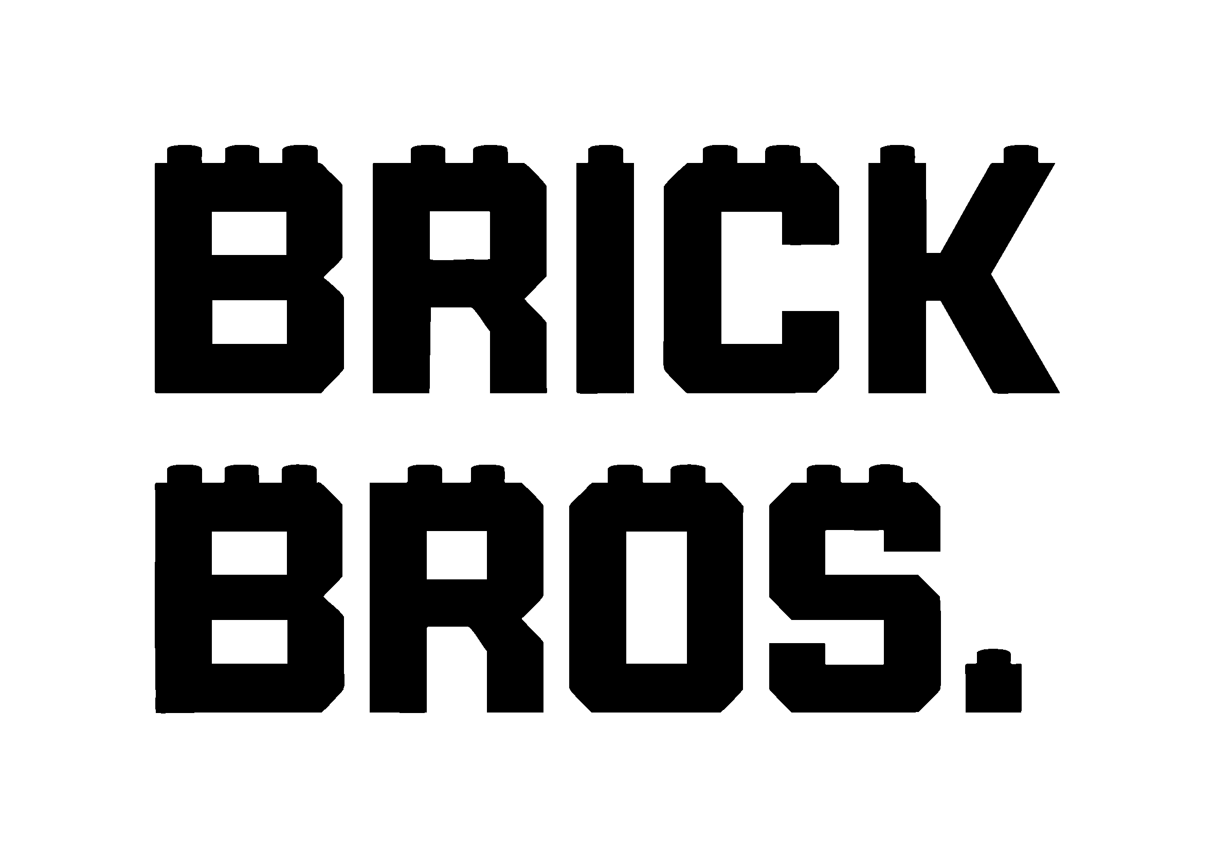 The words BRICK BROS. in a black font styled to look like building bricks.
