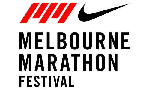 Logo with text 'Melbourne Marathon Festival' and Nike swoosh.