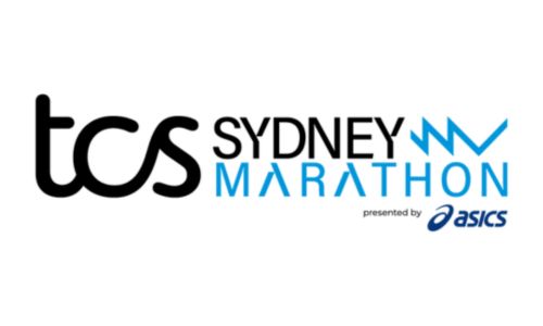 Logo of TCS Sydney Marathon presented by Asics.