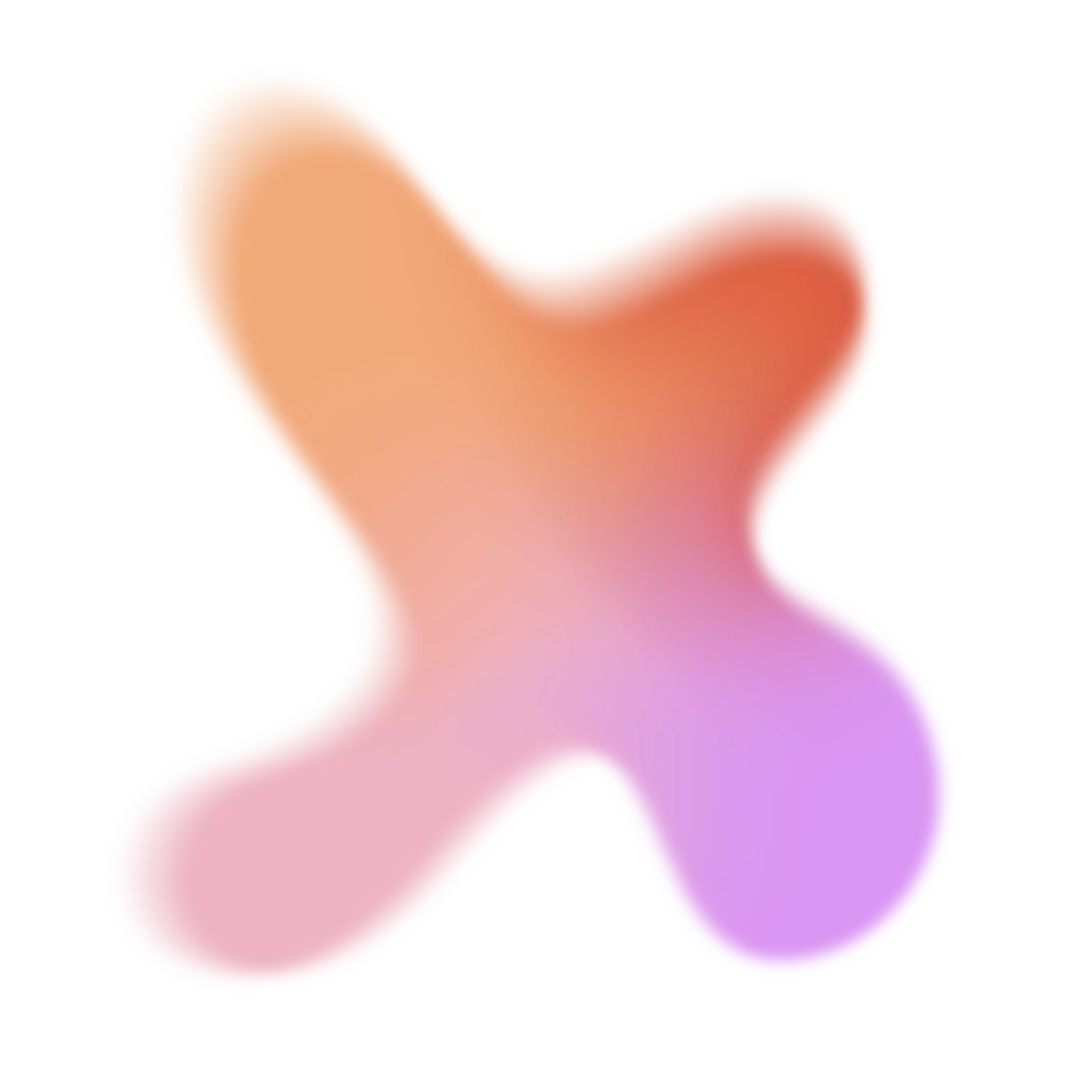 Abstract gradient shape with orange and purple hues.