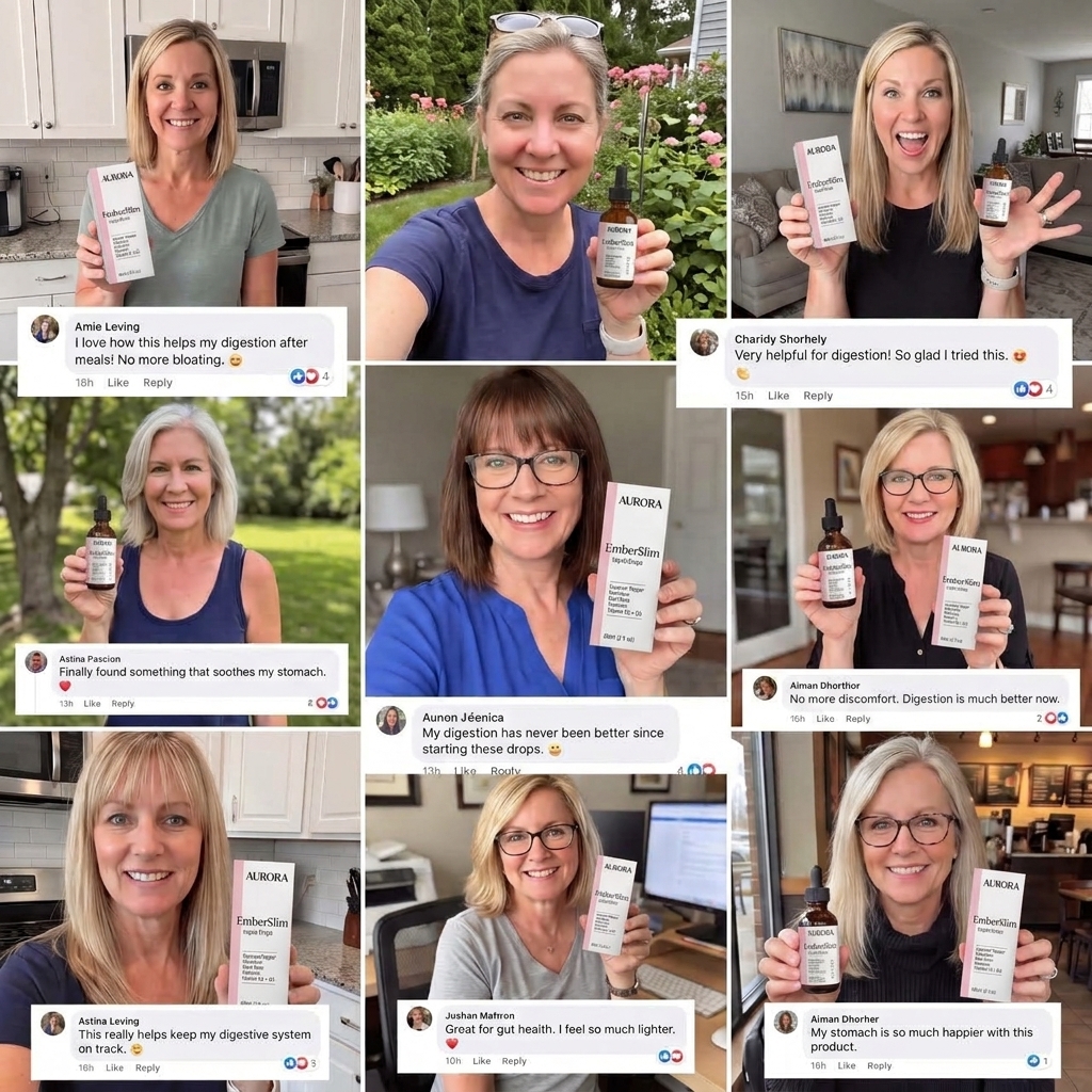 A collage of nine photos of women holding an EmberSlim product with their positive social media testimonials.