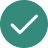 A green checkmark icon on a circular background.