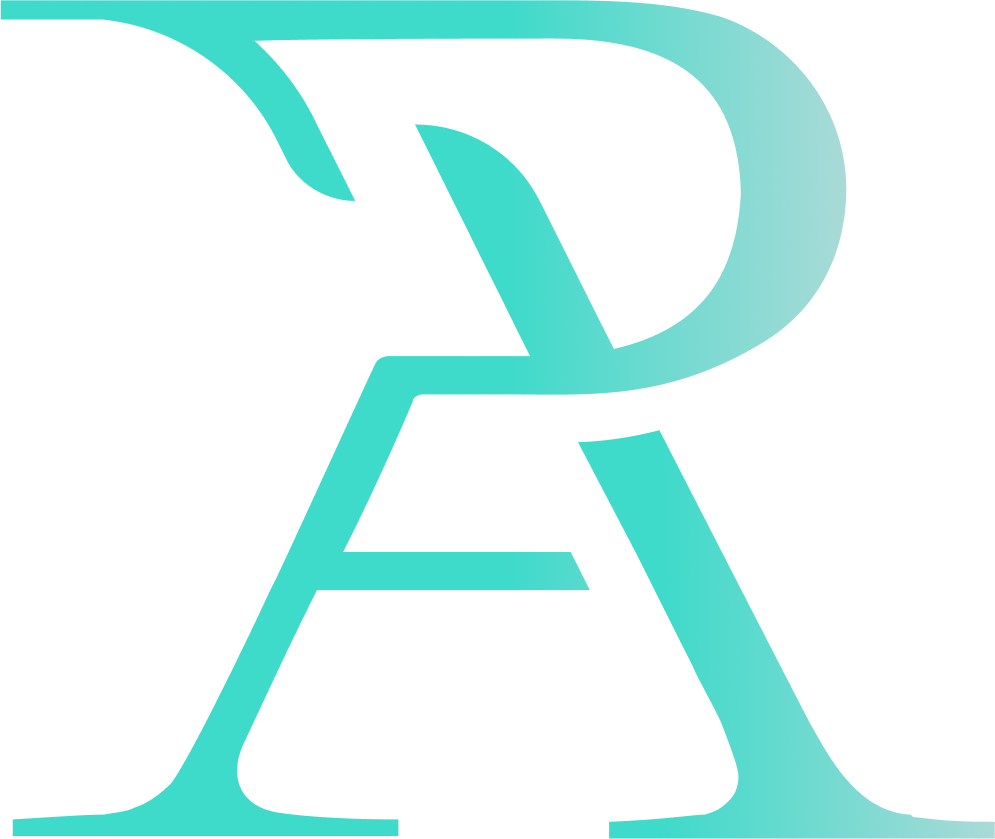 Stylized turquoise letters 'P' and 'A' overlapping.