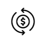 A line icon of a dollar sign coin with two arrows circling it.