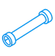 A blue line drawing icon of a straight pipe section with a flange on each end.