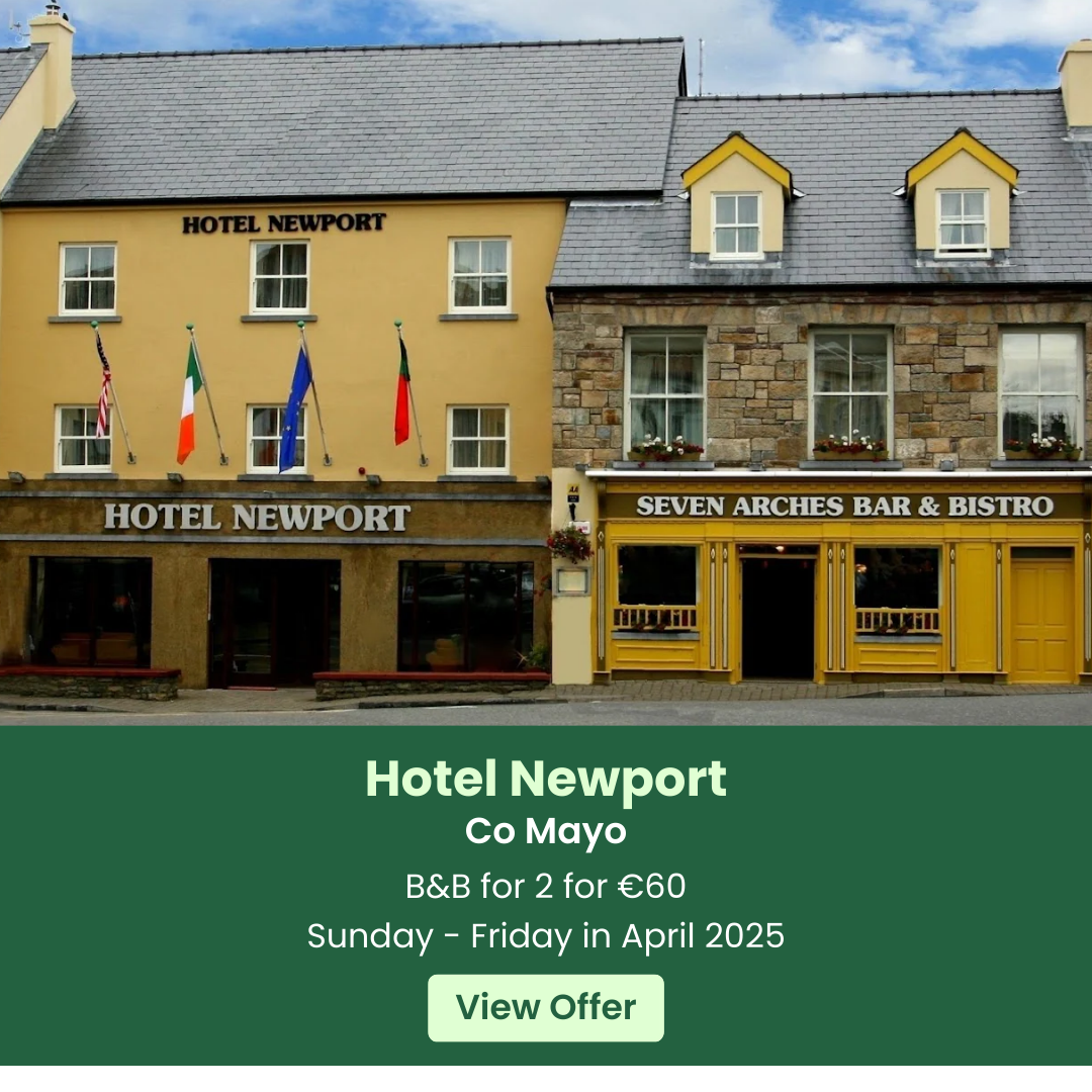 Hotel Newport and Seven Arches Bar & Bistro with flags outside.