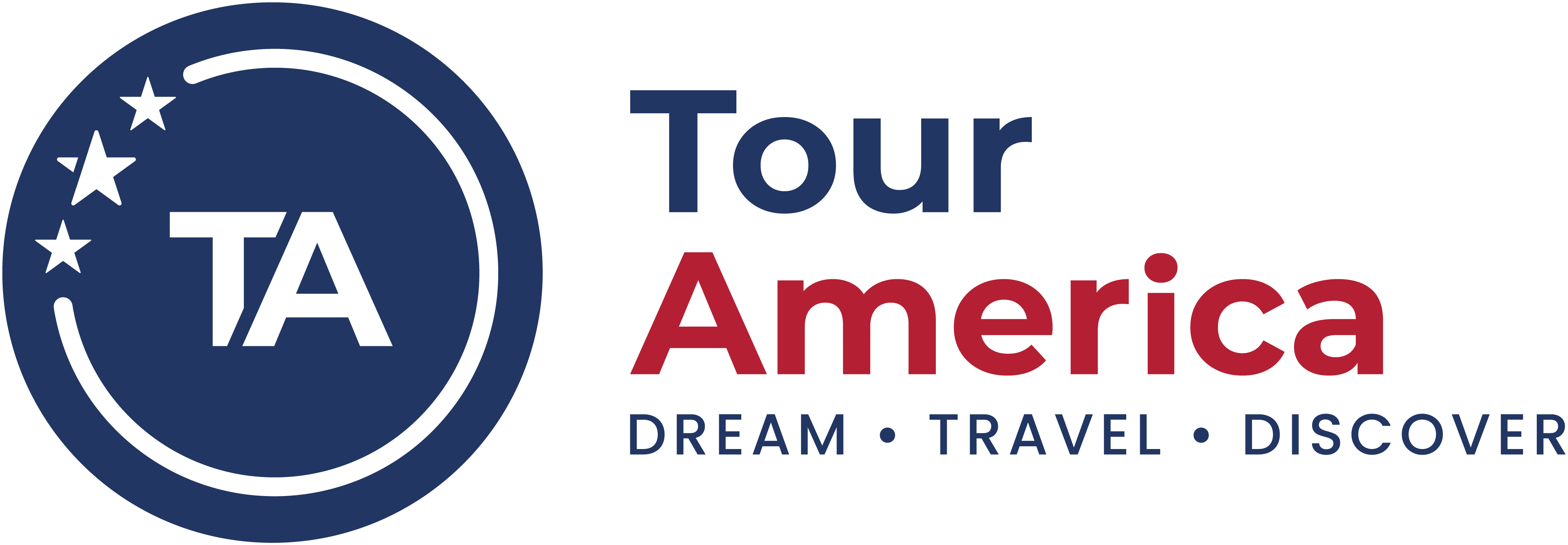 Logo with 'TA' inside circle, 'Tour America' text.