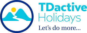 Logo of TDactive Holidays with mountains and sun icon.
