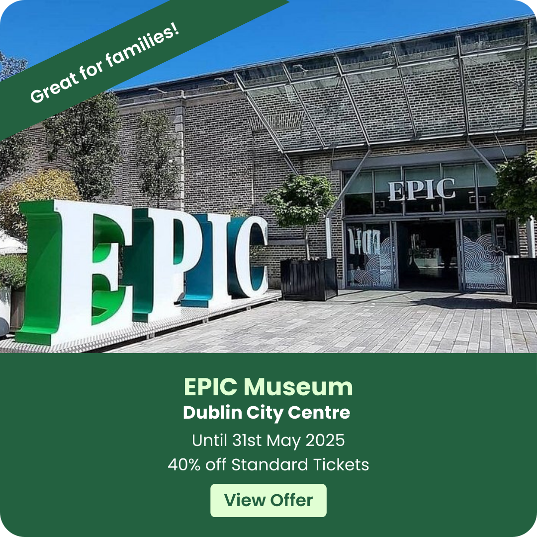Entrance of EPIC Museum with large sign and promotional text.