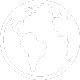 Black and white globe icon showing continents.