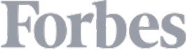 The Forbes logo in gray color.