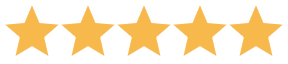 Five gold stars in a row on a white background.
