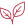 A simple red icon of a plant sprout with two leaves.