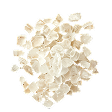 A pile of light-colored translucent chips on a white background.