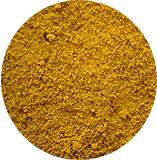 Close-up of a pile of yellow powder.
