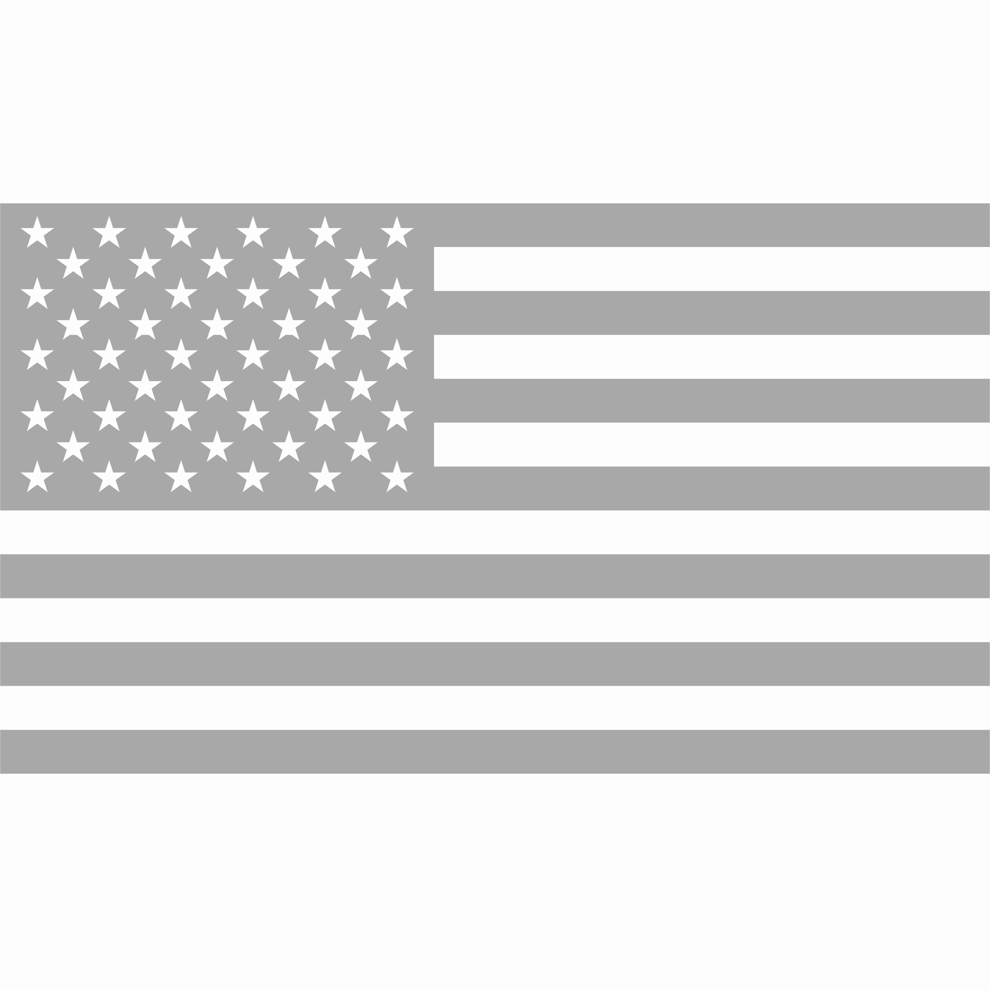 Black and white American flag with stars and stripes.