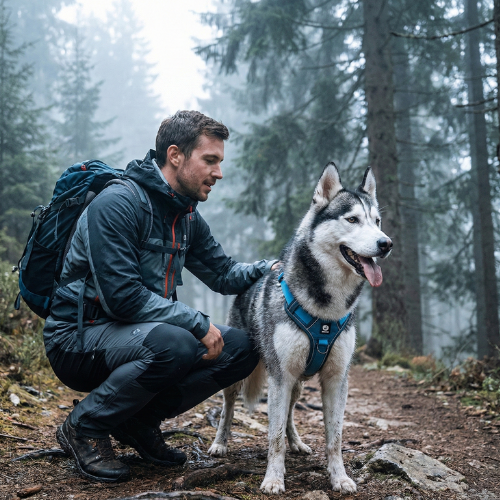 A man in a green shirt and hat with STAR text, wearing a shoulder bag and headphones.