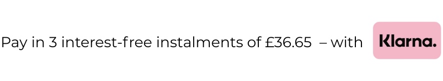 Text offering Klarna payment option in three interest-free installments.