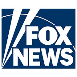 Fox News logo with white text on a blue background.