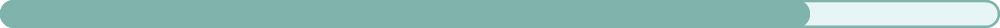 A horizontal teal bar with rounded ends and a white, shaded section on the right.