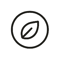 Simple leaf icon inside a circle.
