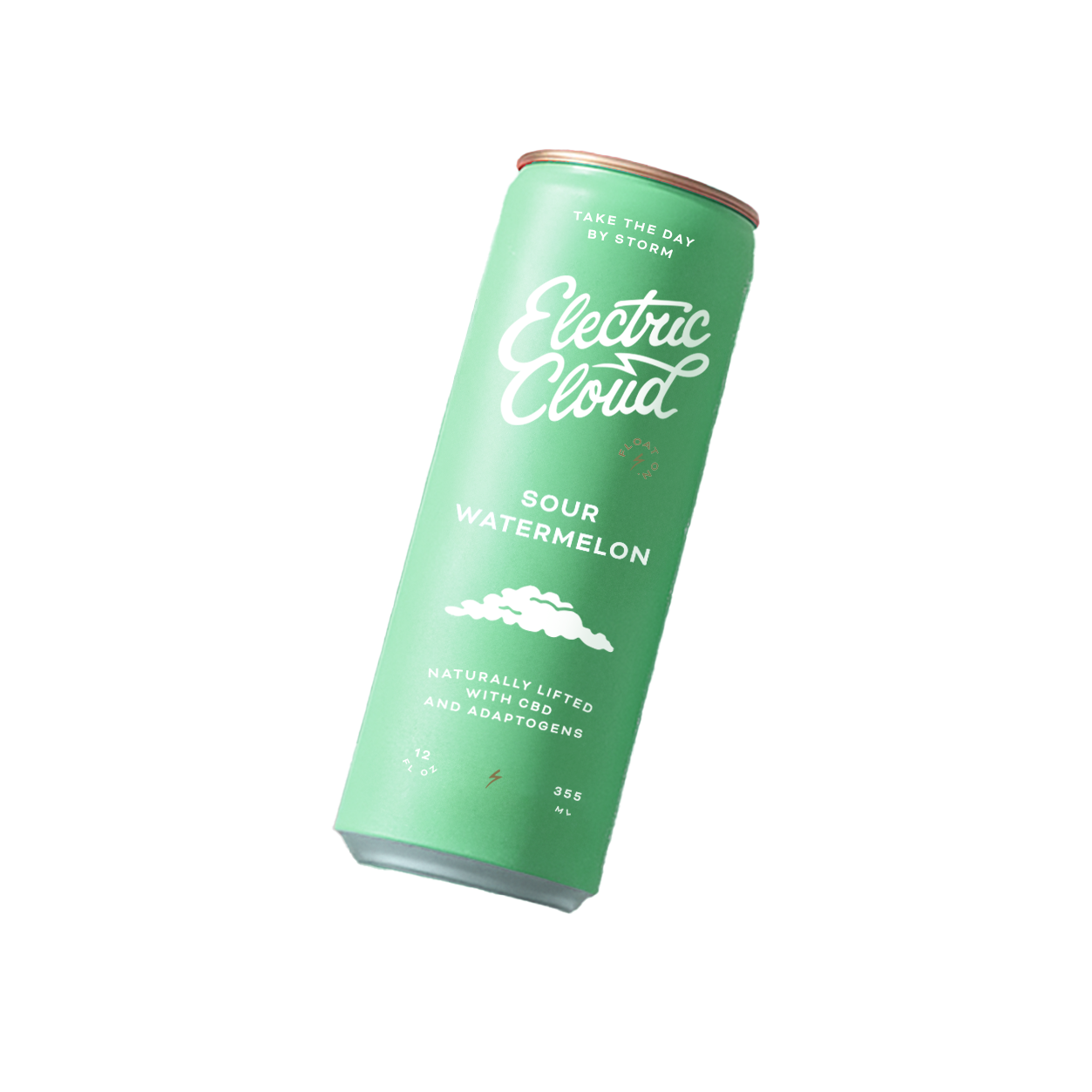 Green can labeled 'Electric Cloud Sour Watermelon' with cloud graphic.