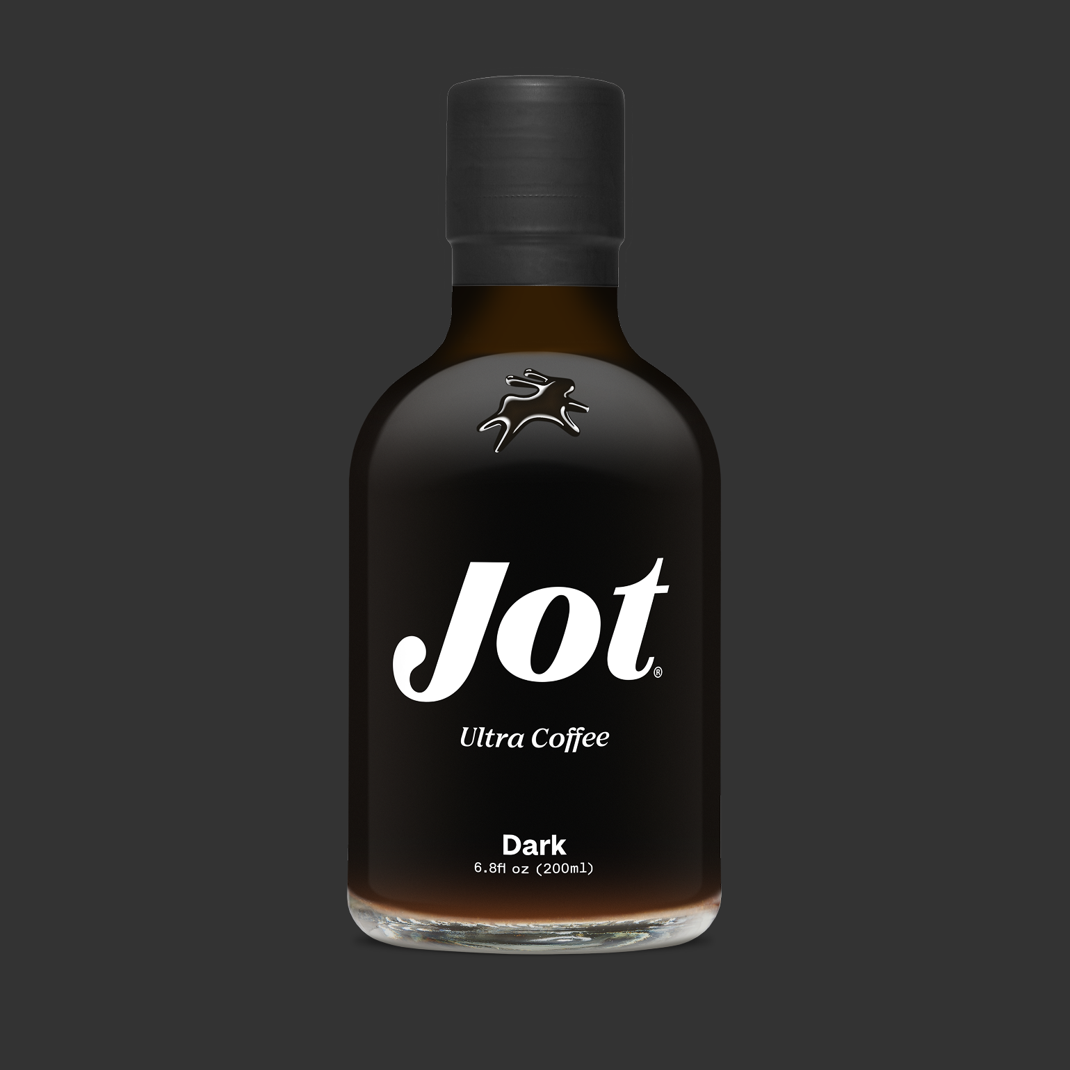 A bottle of Jot Ultra Coffee labeled 'Dark' on a dark background.