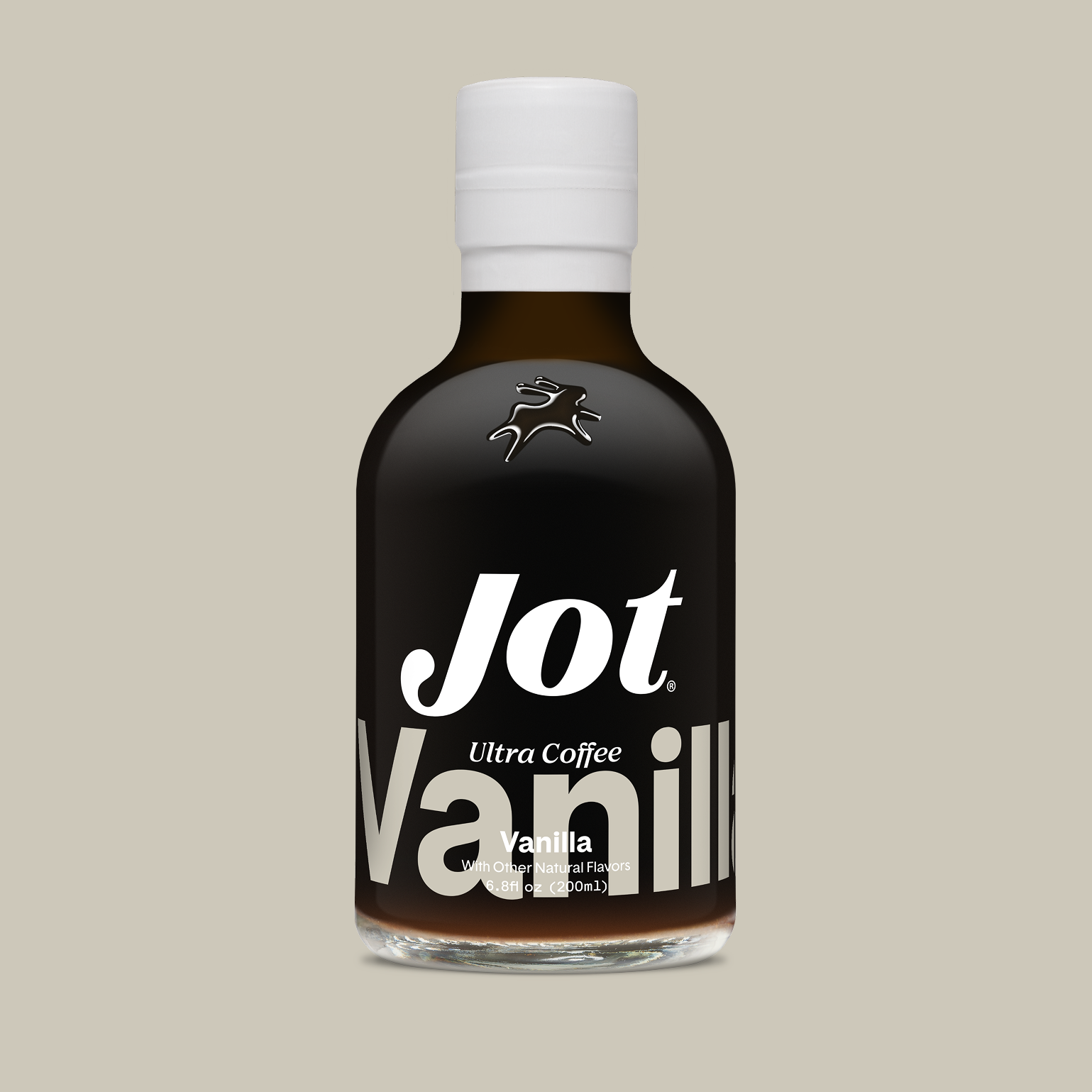 A bottle of Jot vanilla flavored ultra coffee.