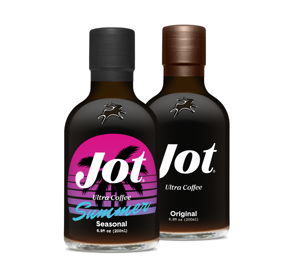 Two Jot Ultra Coffee bottles, one seasonal and one original.