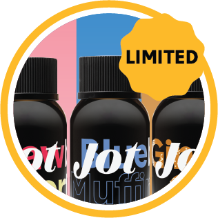 Three black bottles with colorful labels, one marked 'LIMITED.'