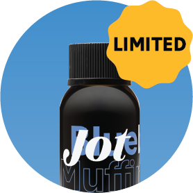 Black bottle with text 'Jot' and 'Limited' badge on blue circle background.